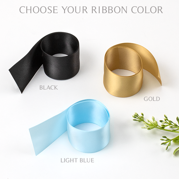Black, Gold and Light Blue Ribbon Samples