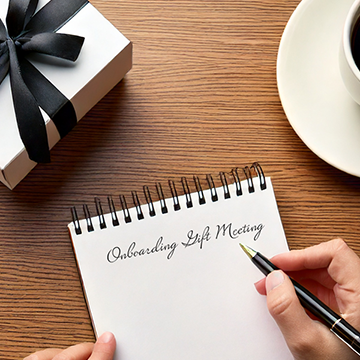 BEGIFTED hand writing a checklist for corporate gifting project